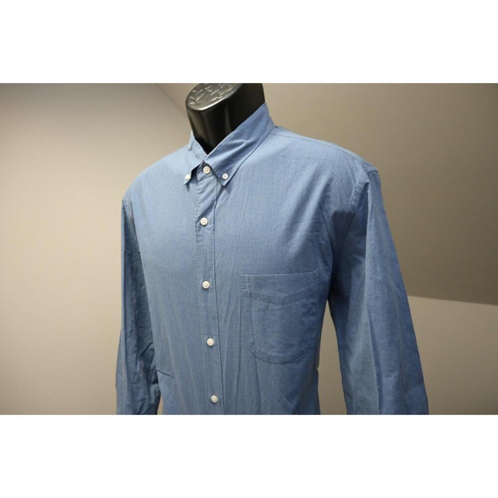 J Crew Slim Fit Dress Shirt Blue Stretch Long Sleeve Button Up Mens Size Large